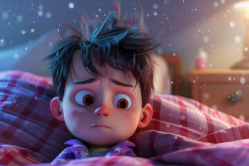 Poster - creative 3d illustration of cartoon character funny man personnage created with generative ai