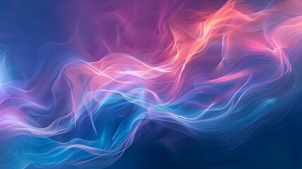 Wall Mural - A visually striking abstract image portraying flowing energy patterns in vibrant hues of pink and blue, suggesting fluid motion and a surreal aesthetic.