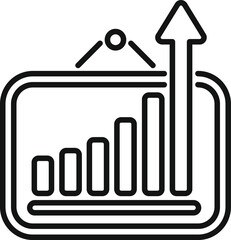 Poster - Simple line art icon of a graph on a noticeboard showing positive growth