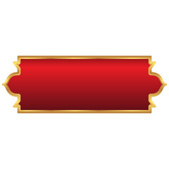 Wall Mural - decorative luxury golden arabic islamic banner title frame transparent background gold text box clip