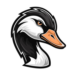 Goose vector mascot logo design with modern illustration concept style for badge, emblem and tshirt printing. Goose illustration for sport and esport team logotype. Goose sticker