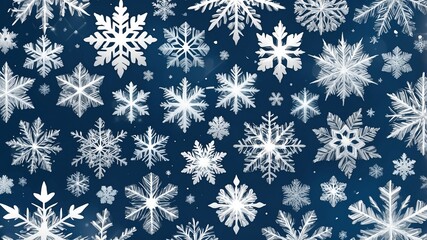 Wall Mural - white snowflakes pattern abstract background art design