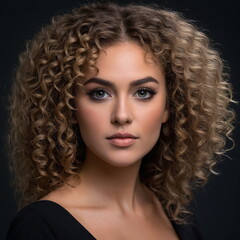 A woman with curly hair 