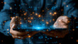 © Miumzlik - Person Holding Tablet With Digital Cityscape