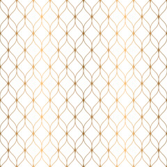 Wall Mural - luxury ornamental seamless ogee pattern with golden wavy line. oriental geometric repeat background 