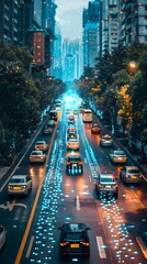 Sticker - Smart City Street with AI Driven Infrastructure and Autonomous Vehicles