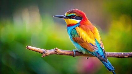 A colorful bird perched on a branch in a natural setting, bird, branch, nature, wildlife, perched, colorful, feathers