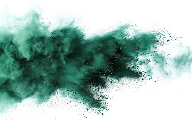 Wall Mural - A dynamic burst of green powder against a white backdrop, capturing the energy and texture of the explosion. Perfect for abstract and creative designs.