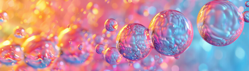 Wall Mural - Vibrant abstract background with colorful bubbles in pastel hues, creating a dreamy, eye-catching visual appeal.