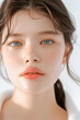 © sujeong - Portrait of a Young Woman with Clear Skin and Elegant Makeup, Featuring Natural and Subtle Beauty