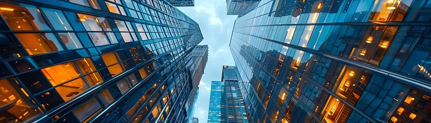 Poster - Futuristic Cityscape with Uniquely Designed Tall Buildings Exuding Innovation and Progress