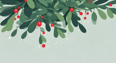 Wall Mural - mistletoe abstract background design illustration backdrop