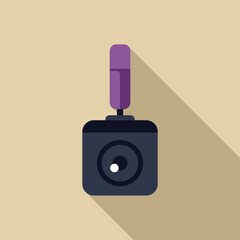 Poster - Modern dashcam is recording a road trip, providing safety and security with its advanced features and long shadow design