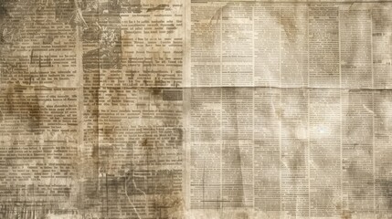 Wall Mural - Old newspaper background, brown grunge newsprint texture, Brown paper banner background. vintage wallpaper pattern, poster design. 