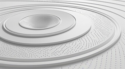 Poster - white geometric background. white abstract minimalist background with circle lines and dot pattern.