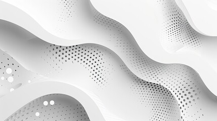 Poster - white geometric background. white abstract minimalist background with circle lines and dot pattern.