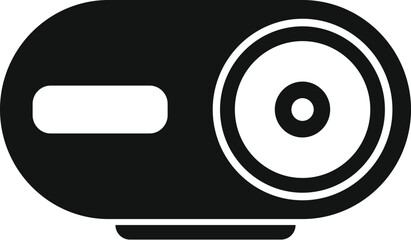 Poster - Modern video projector icon, simple black style