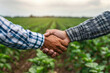 © PRASANNAPIX - close view of shake hand on agriculture background