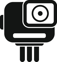 Poster - action camera icon in black simple style isolated on white background