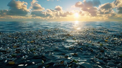 oceanic garbage patch - a large floating or submerged patch of mixed trash in the ocean