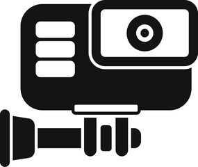 Poster - Black action camera capturing extreme sports and adventures