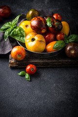 Wall Mural - Assortment of different color tomatoes