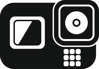 Poster - Action camera icon showing a device for filming extreme activities