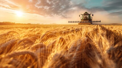 This image captures the essence of a thriving grain field, where nature's abundance meets the diligent work of agriculture, promising a fruitful yield that will sustain and nourish those who depend 