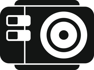 Poster - Black action camera with a big lens for recording extreme sports