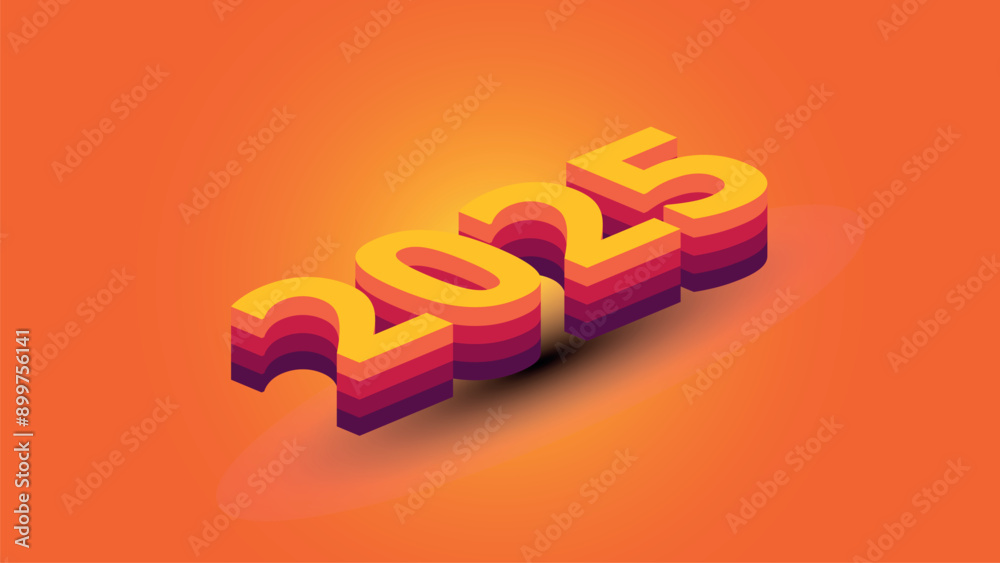 2025 3d editable text effect template Stock Vector | Adobe Stock