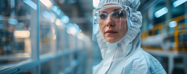 Poster - Worker in Protective Suit Handling High Temperature Materials in Glass Manufacturing Facility