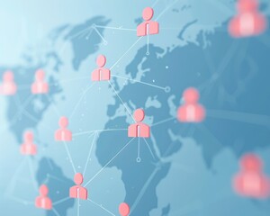 Poster - Interconnected World, Network of Global Business Connections