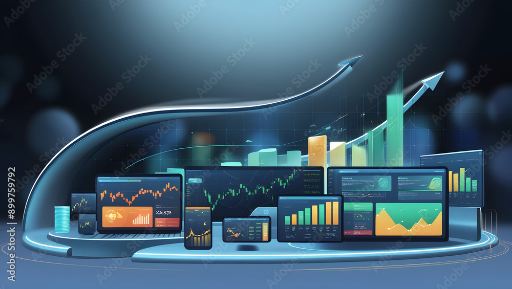 Business finance digital professional key performance indicator KPI ...