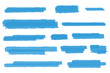 © Emre Akkoyun - Set of blue brush lines highlighter vector illustration design element
