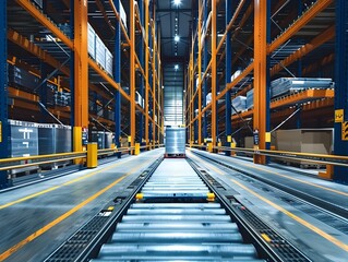 Poster - Automated Warehouse Storage and Retrieval System with Efficient Logistics and Space Utilization