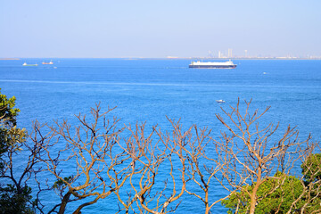 Sticker - 観音崎付近　海　船　神奈川県横須賀市の風景
