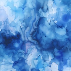 Wall Mural - Abstract Blue Ink Wash Background.