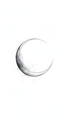 Poster - Minimalist Crescent Moon Line Art Design on White Background