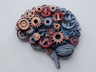 Poster - Mechanical Brain Gears and Cogs Symbolize the Engineering of Thought