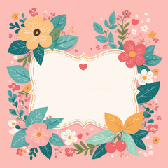 Wall Mural - Floral Frame: Blossoming Bouquet Border