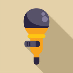 Sticker - Yellow microphone recording audio for a podcast, radio show, or music production