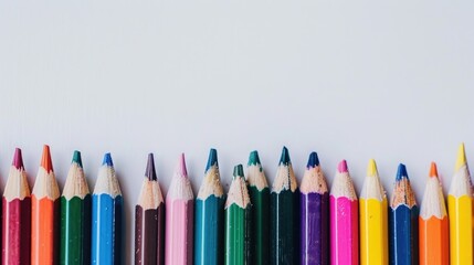 Poster - Colorful school pencils against white backdrop symbolizing back to school season