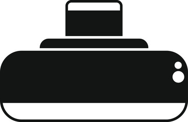 Poster - Black silhouette of an air conditioner blowing cold air, isolated on a white background