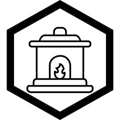 Sticker - Fire place Icon Design