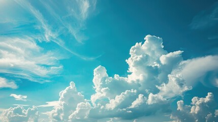 Wall Mural - Bright blue sky with white clouds