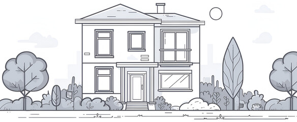 Drawing of a beautiful house