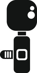Poster - silhouette of a modern action camera, designed for capturing extreme sports and adventures
