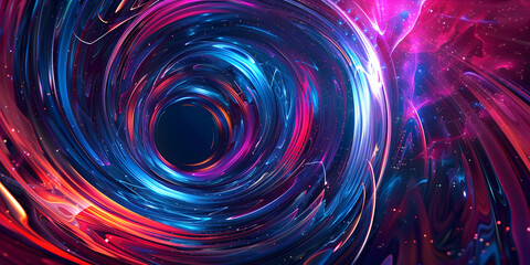 Wall Mural - abstract glowing spiral of red, pink and blue colors. abstract background with a ring of blue and pink colors