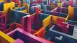 © Lokithi Stock - An intricate and colorful architectural labyrinth with vibrant and dynamic design elements.