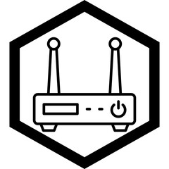 Sticker - Modem Icon Design